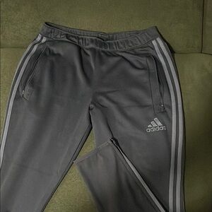 Adidas Charcoal Joggers with Stripes